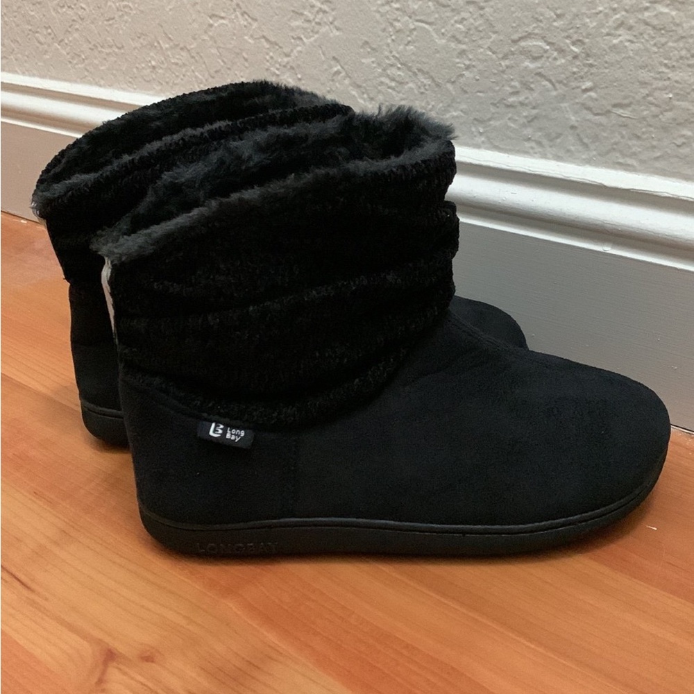 Long Bay fur top ankle booties